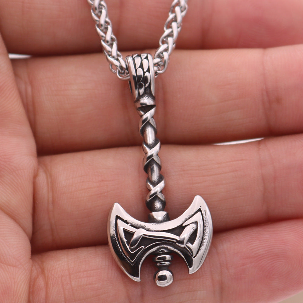 Eternal Viking Rune Necklace with Titanium Chain - Men's Norse Legacy Jewelry