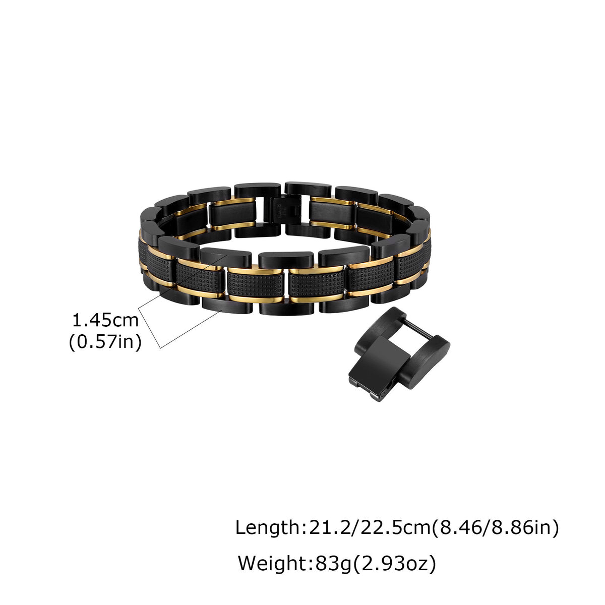 Black Stainless Steel Bracelet for Men