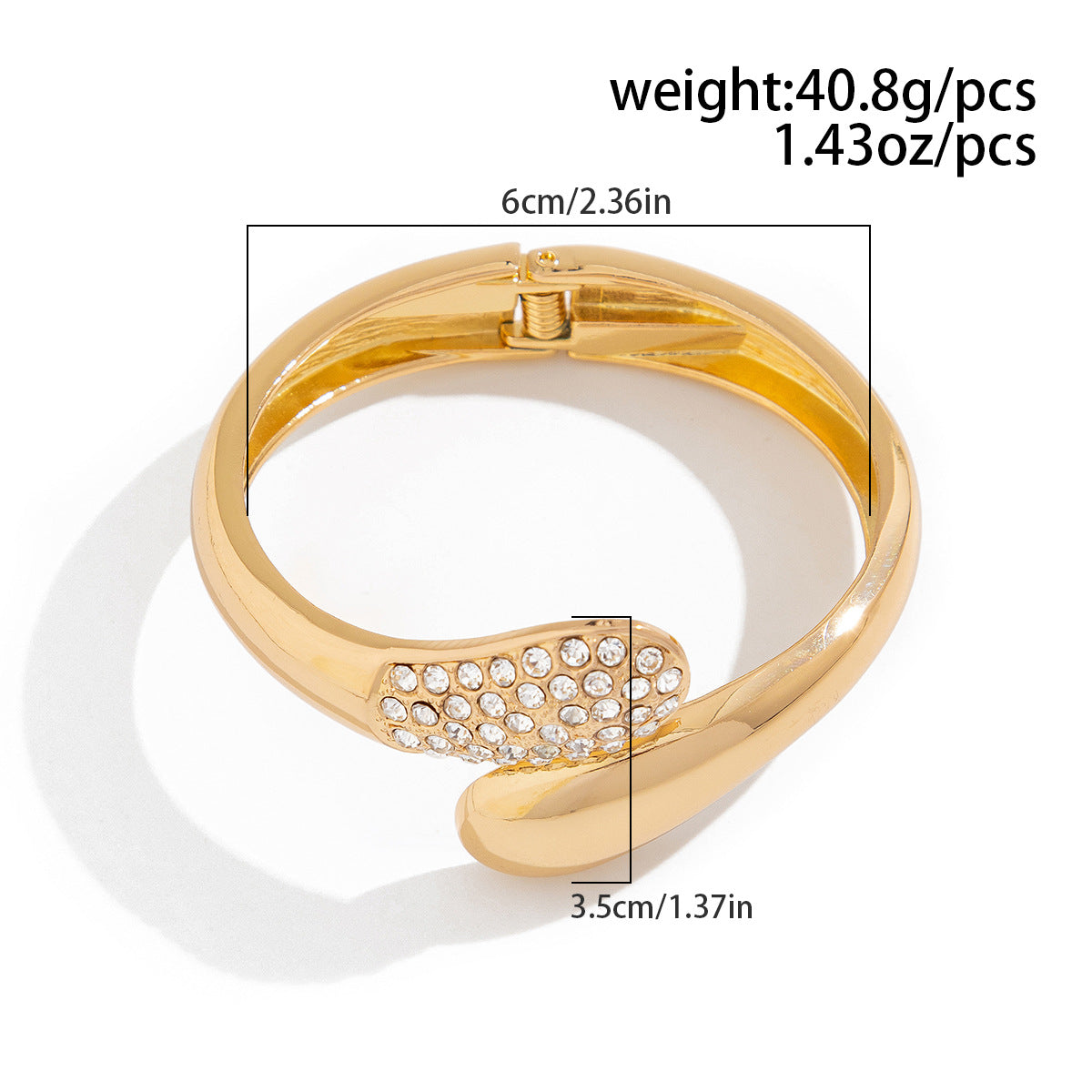 Planderful Vienna Verve Geometric Open Cuff Bracelet For Women Exaggerated Smooth Metal Statement