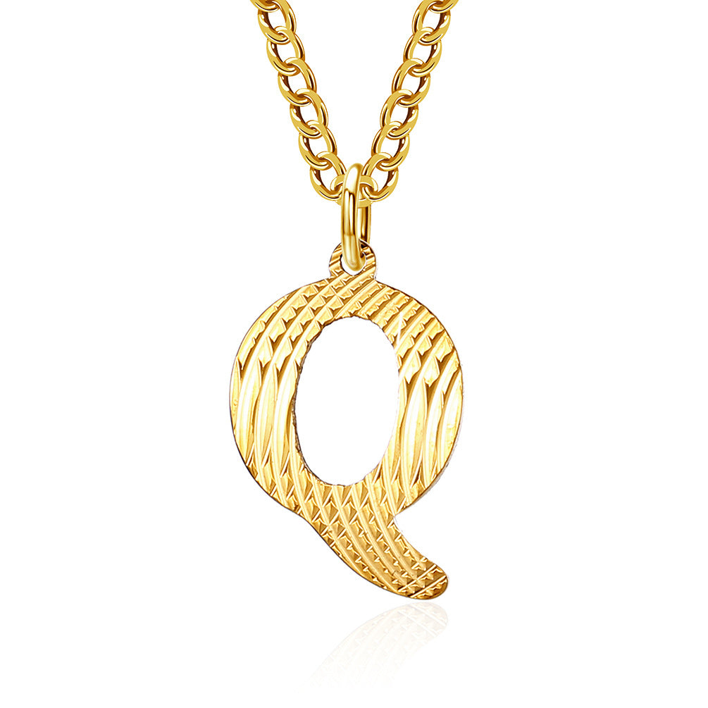 Planderful Everyday Genie Gold Plated Letter Surname Pendant For Couples Unisex Premium Magazine Style Jewelry
