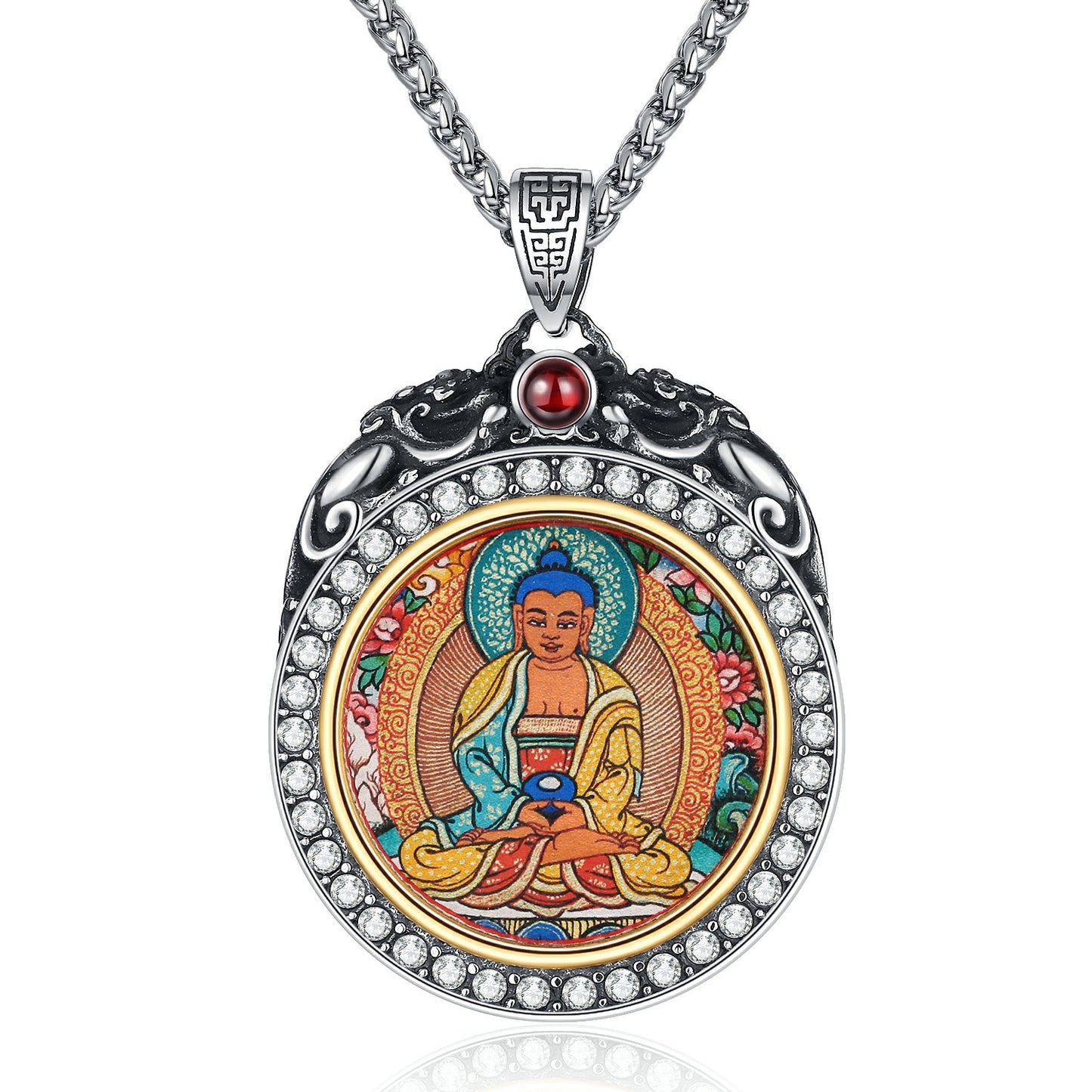 Stone Necklace – Elegant Zodiac Buddha Pendant