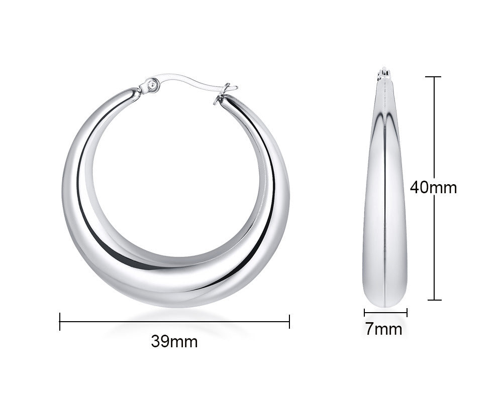 Fashion Trend Jewelry Hollow Earrings Titanium Steel 18K Gold