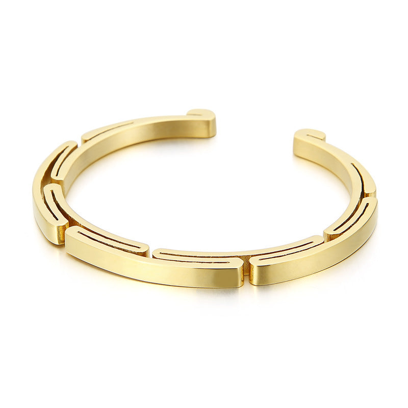 Direct Sales – Japan & South Korea Stainless Steel Men's Bracelet – Open Bracelet
