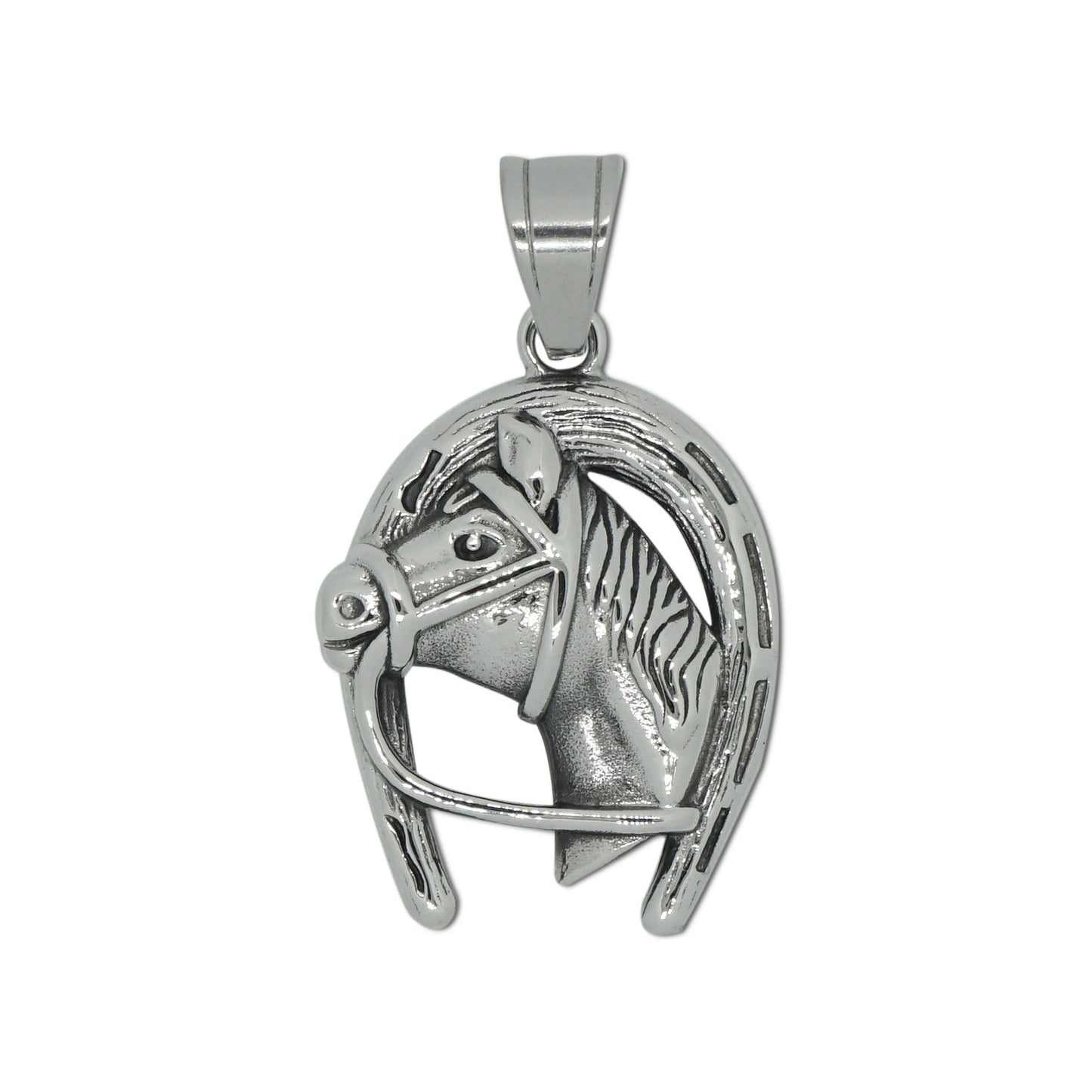 Steel Necklace – Vintage Planderful Horse Head Pendant Stainless Steel Chain Jewelry For Everyday Wear
