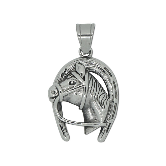 Steel Necklace – Vintage Planderful Horse Head Pendant Stainless Steel Chain Jewelry For Everyday Wear