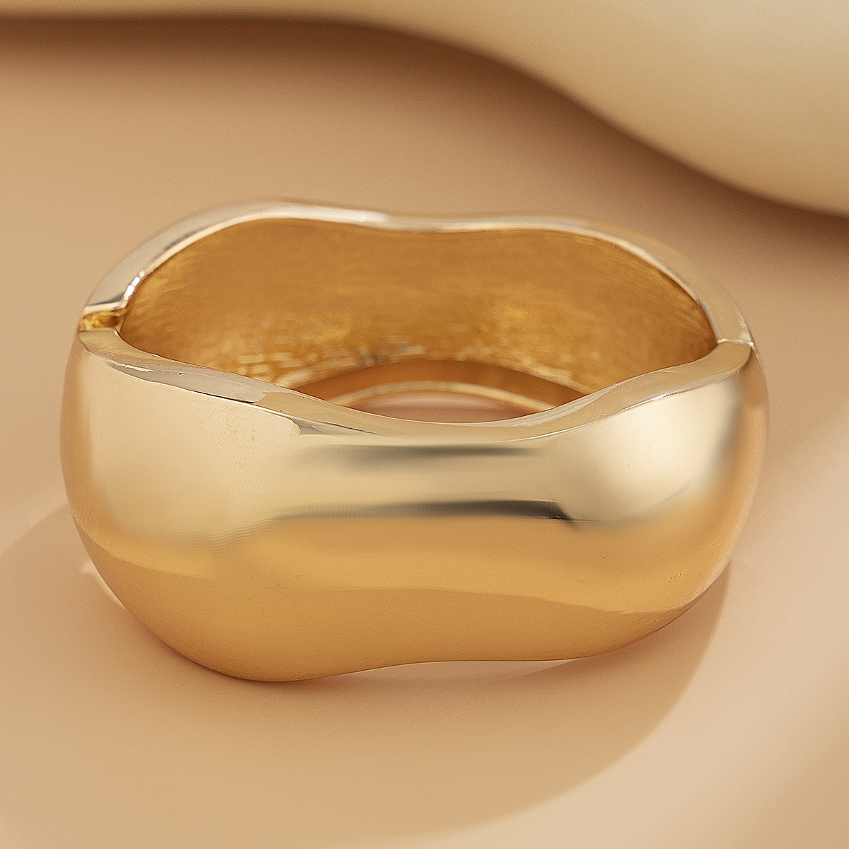 Planderful Geometric Wide Bracelet Vienna Verve Statement Jewelry For Women Bold Water Pattern Design
