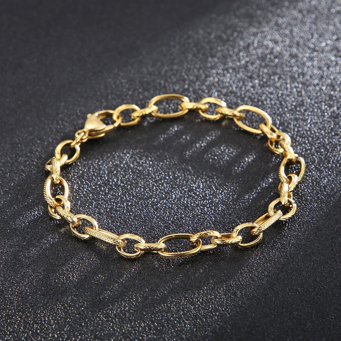 Internet Celebrities With Plain Chain Commuter Stainless Steel Chain Bracelet
