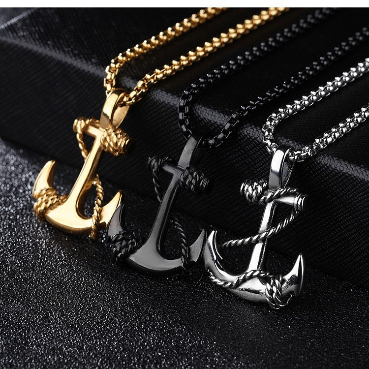 1. Planderful Anchor Necklace For Men In Stainless Steel Nautical Vintage Style Gift For Him