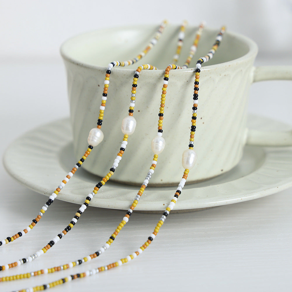 Bohemian Pearl Pendant Necklace - Handcrafted Retro Charm