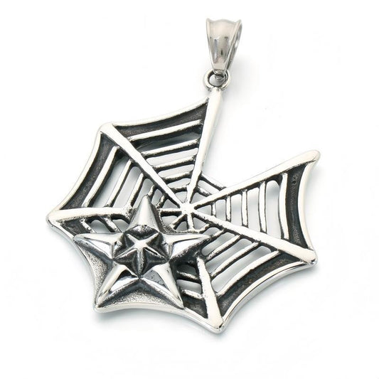 Halloween Diablo Skull Spider Web Pendant Diablo Old Gothic Spider Men's Stainless Steel Necklace