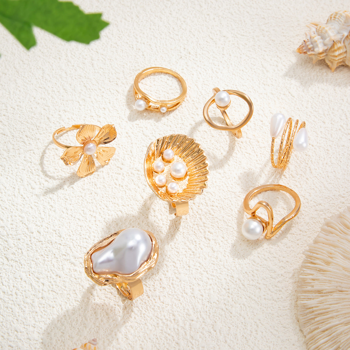 Planderful Vienna Verve Baroque Pearl Ring Open Ring Set For Elegant Women Jewelry Statement