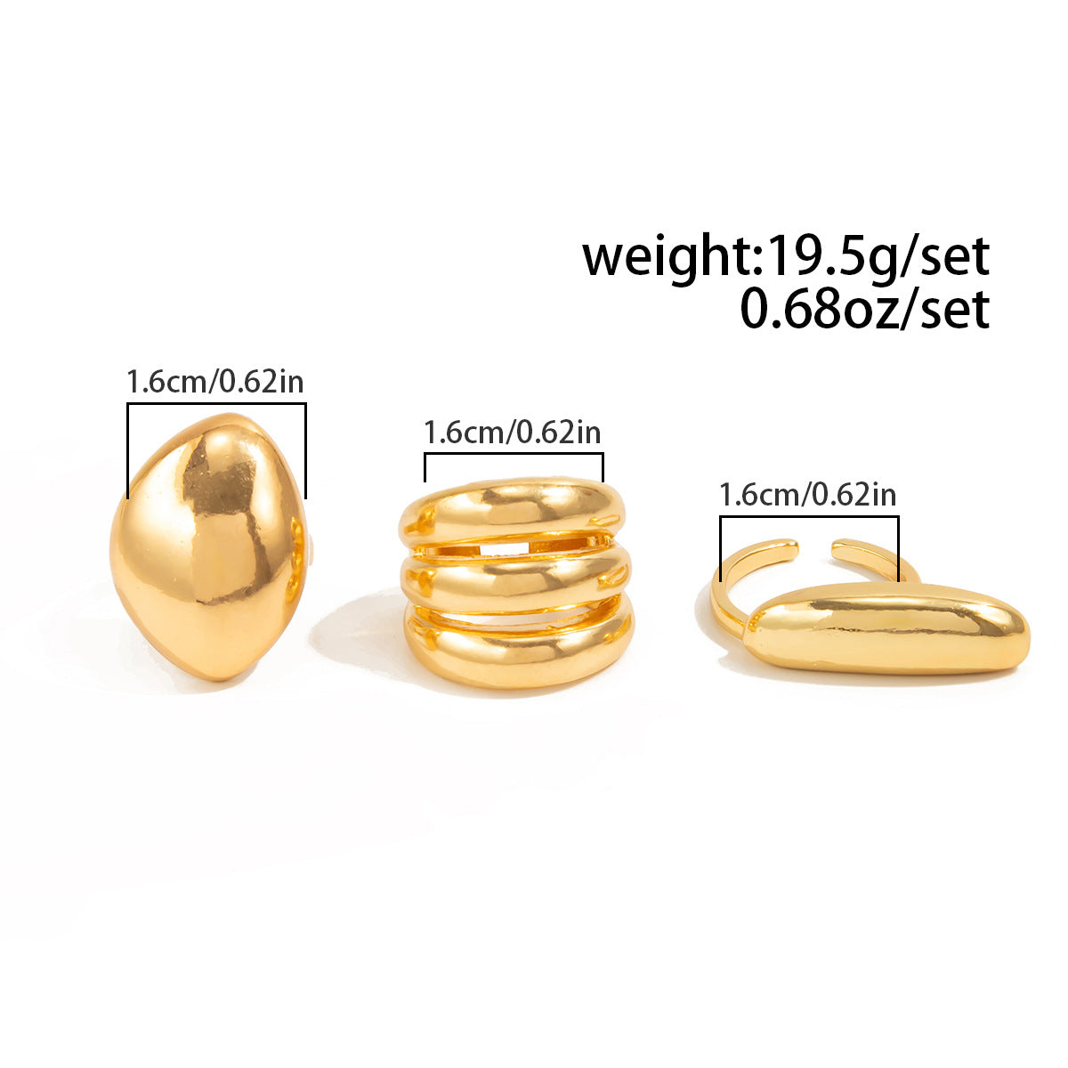 Planderful Vienna Verve Geometric Open Ring Lava Metal Texture For Modern Fashion Lovers