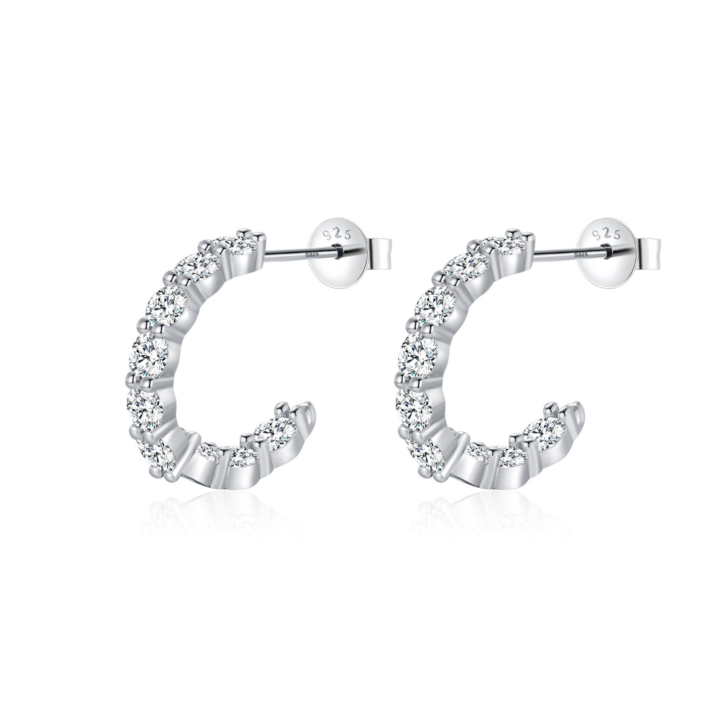 Planderful Moissanite Sparkling Earrings – Charming Full Circle Design