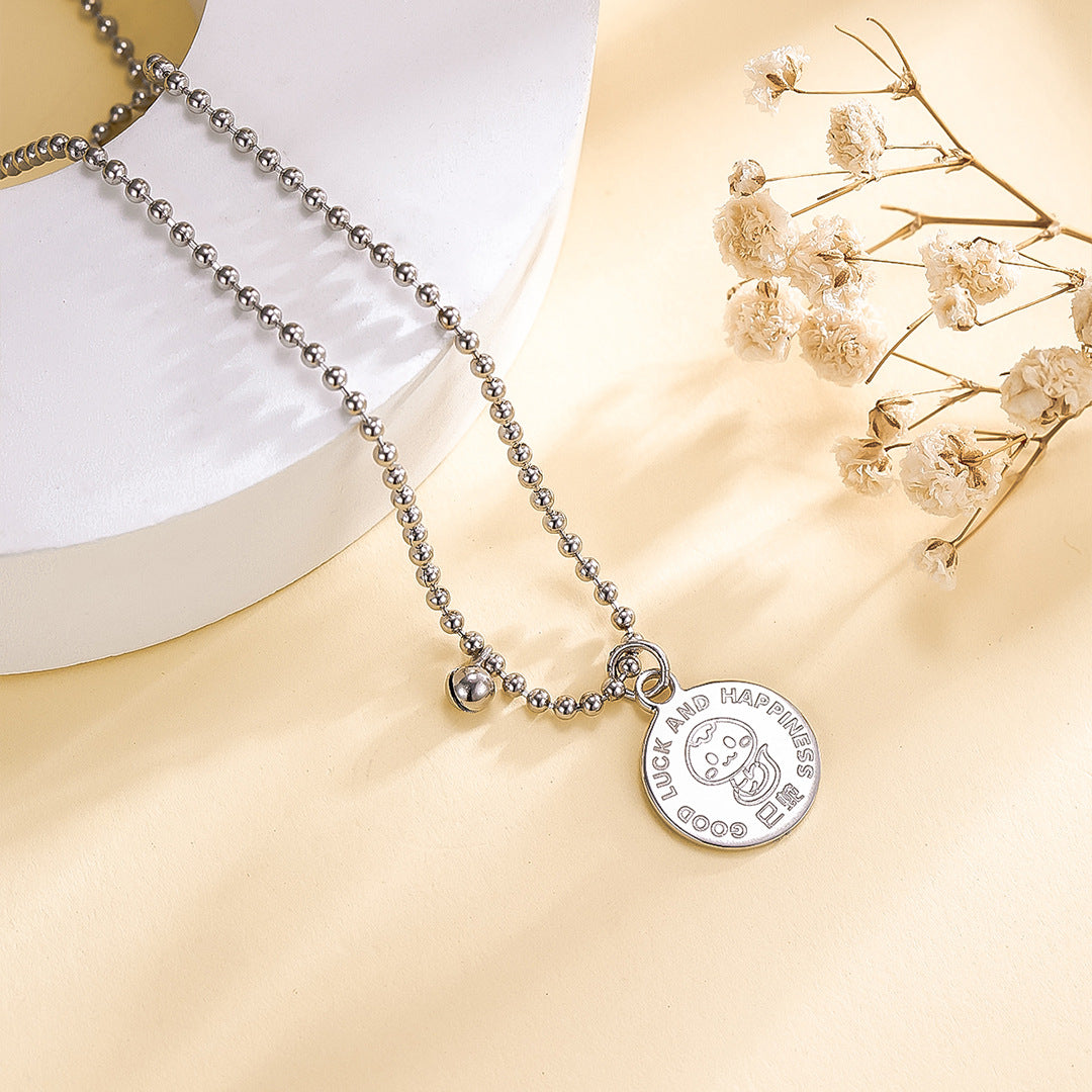 S925 Sterling Silver Cute Snake Necklace Female Zodiac Gift