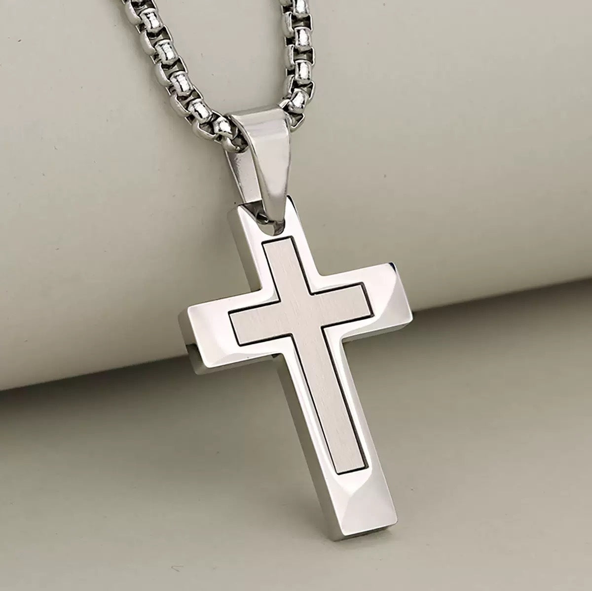 Planderful Titanium Steel Cross Necklace For Men Durable Everyday Wear Modern Urban Edge Premium Gift