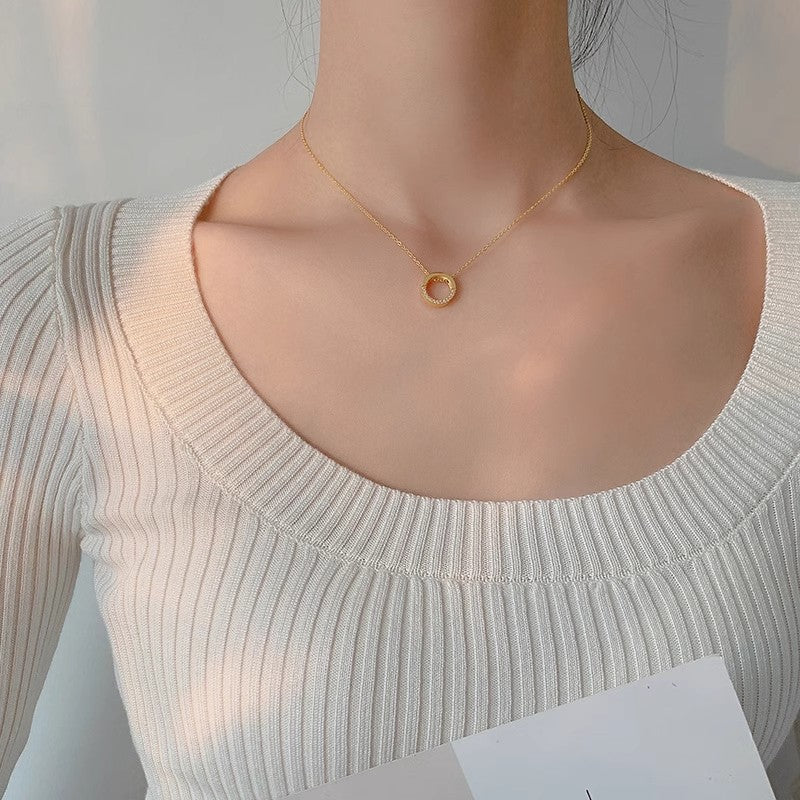 Planderful Jewelry Zircon Collarbone Necklace Elegant Gift