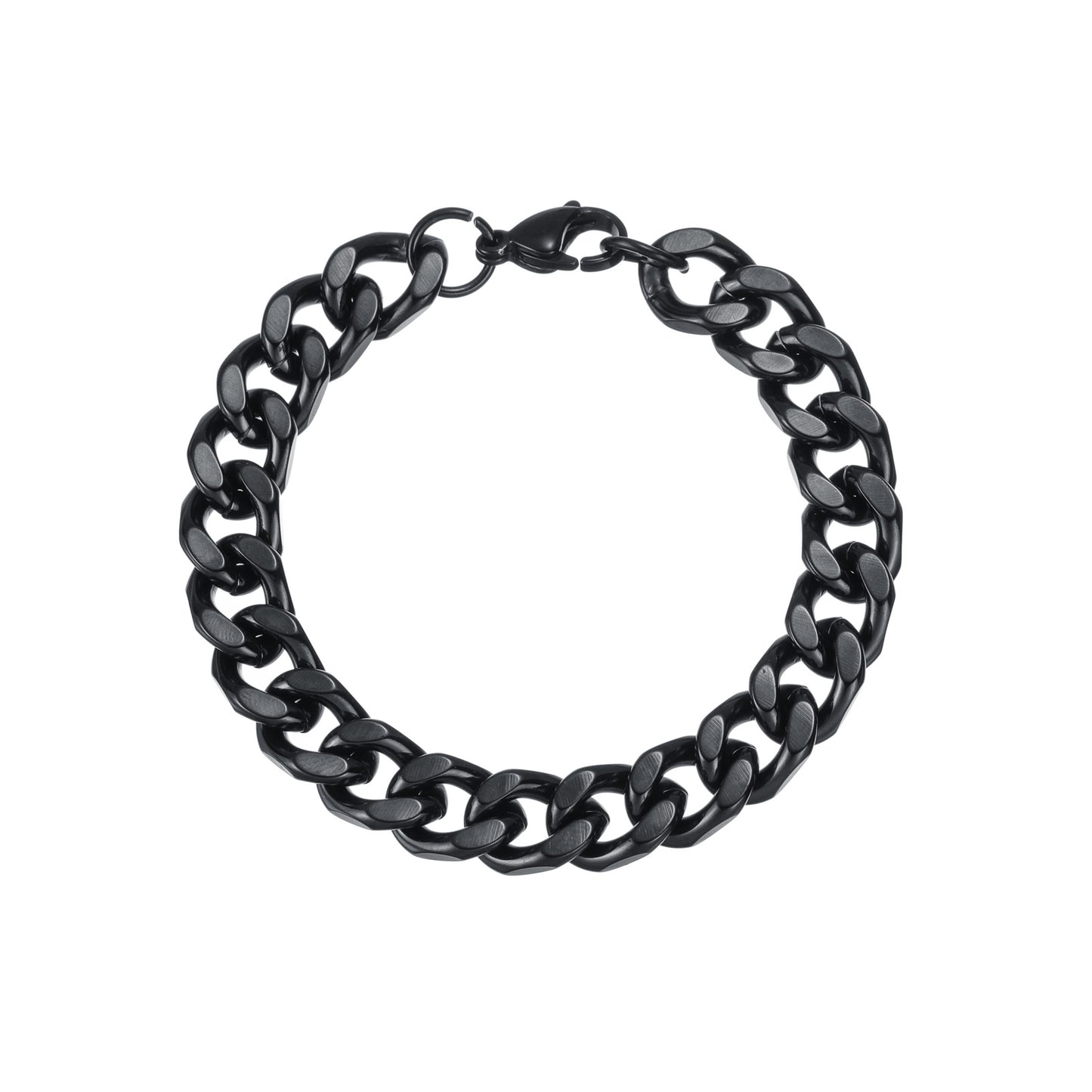 Planderful Cuban Link Bracelet 10mm Steel Polished Unisex Hip Hop Streetwear Accessory