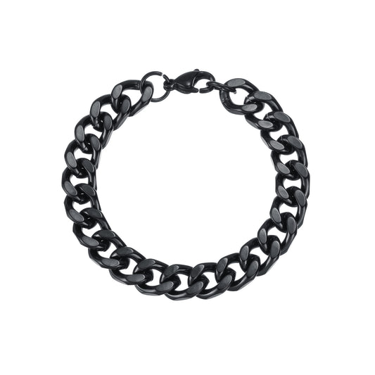 Planderful Cuban Link Bracelet 10mm Steel Polished Unisex Hip Hop Streetwear Accessory