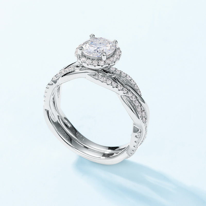 Planderful Stackable Moissanite Sterling Silver Ring – 6.5 × 6.5 mm, 1 ct – Style 5