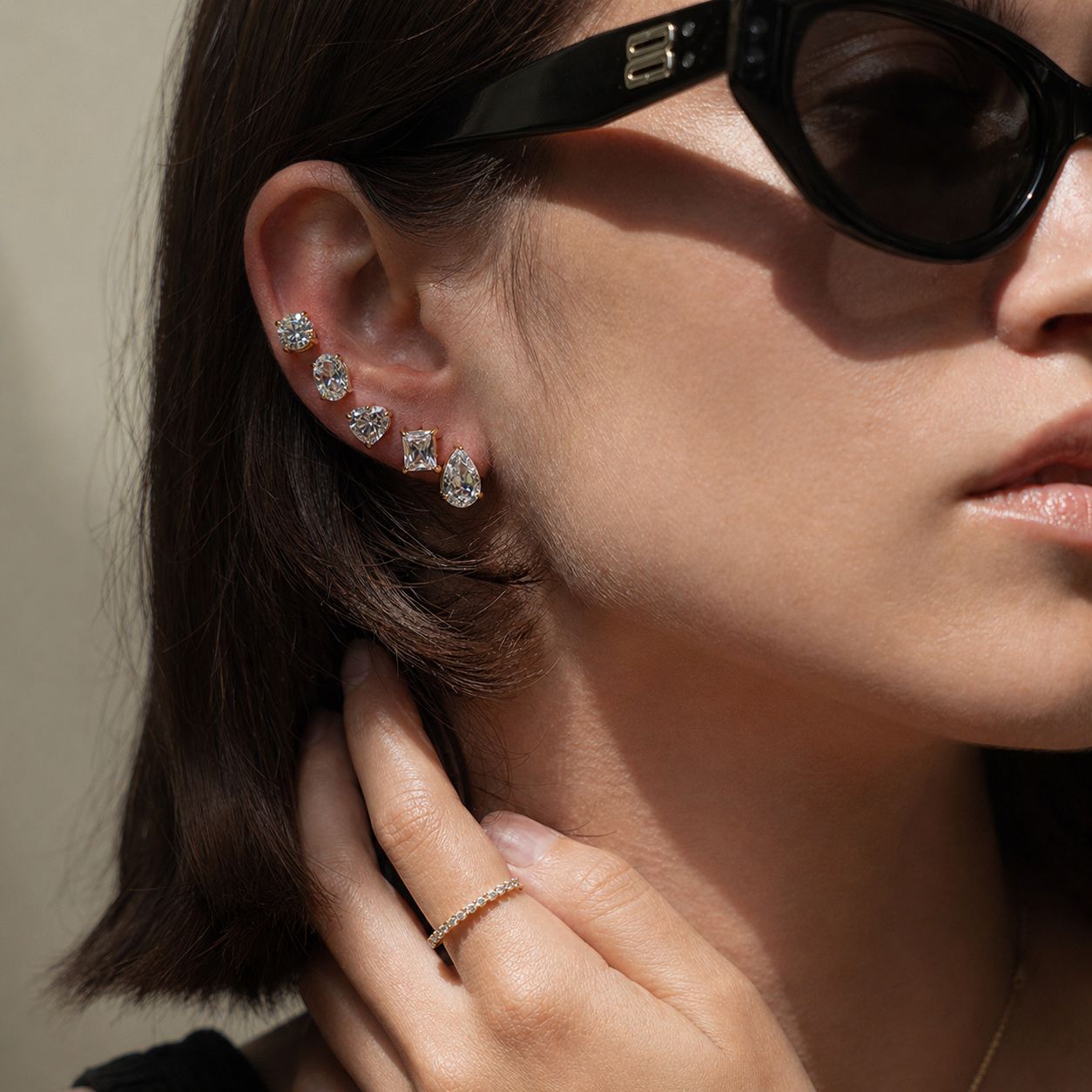 Planderful Vienna Verve Love Shaped Zircon Stainless Steel Stud Earrings For Daily Wear Fashion Lovers