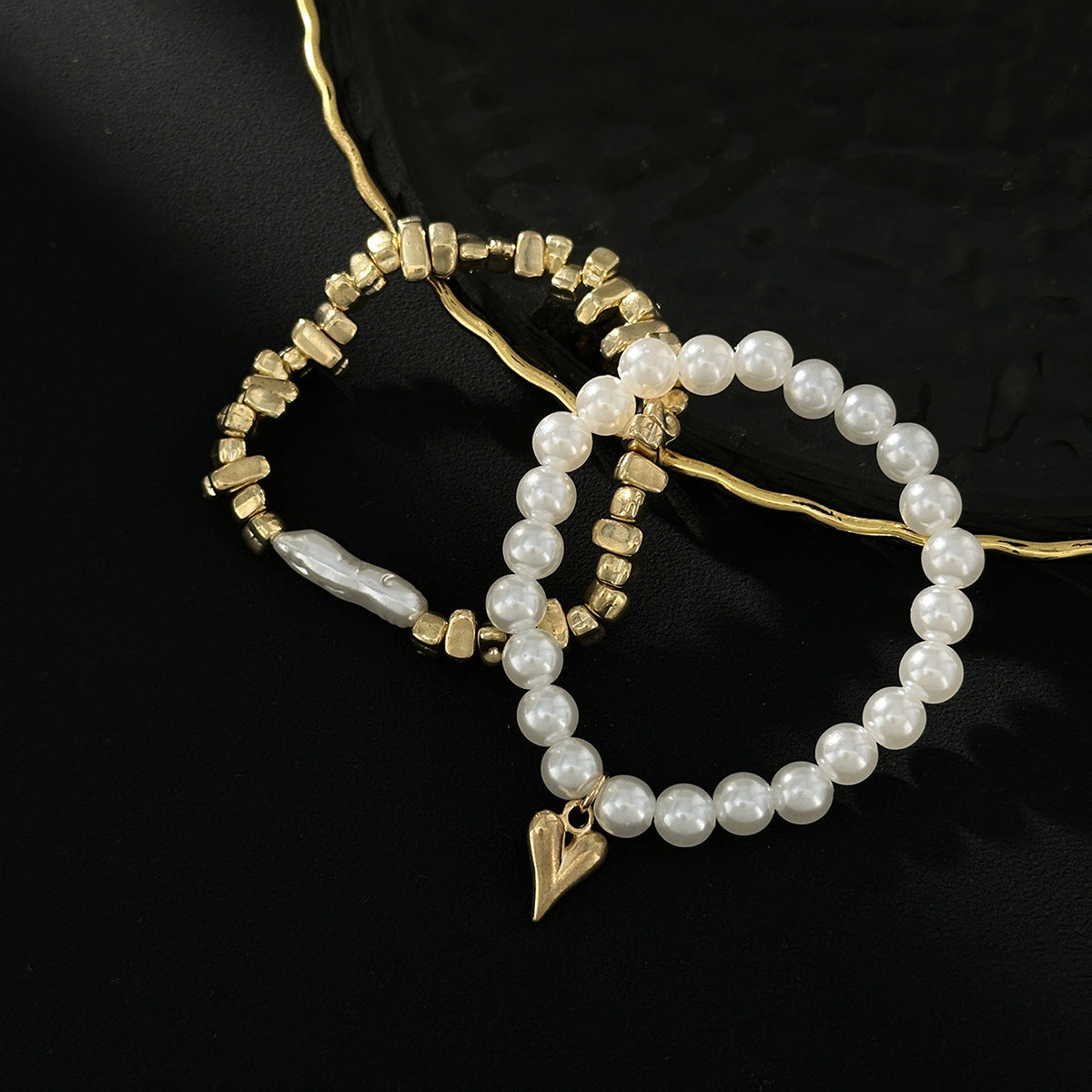 Love Pendant Bracelet Beaded Stackable Imitation Pearl By Planderful Vienna Verve For Fashionable Women