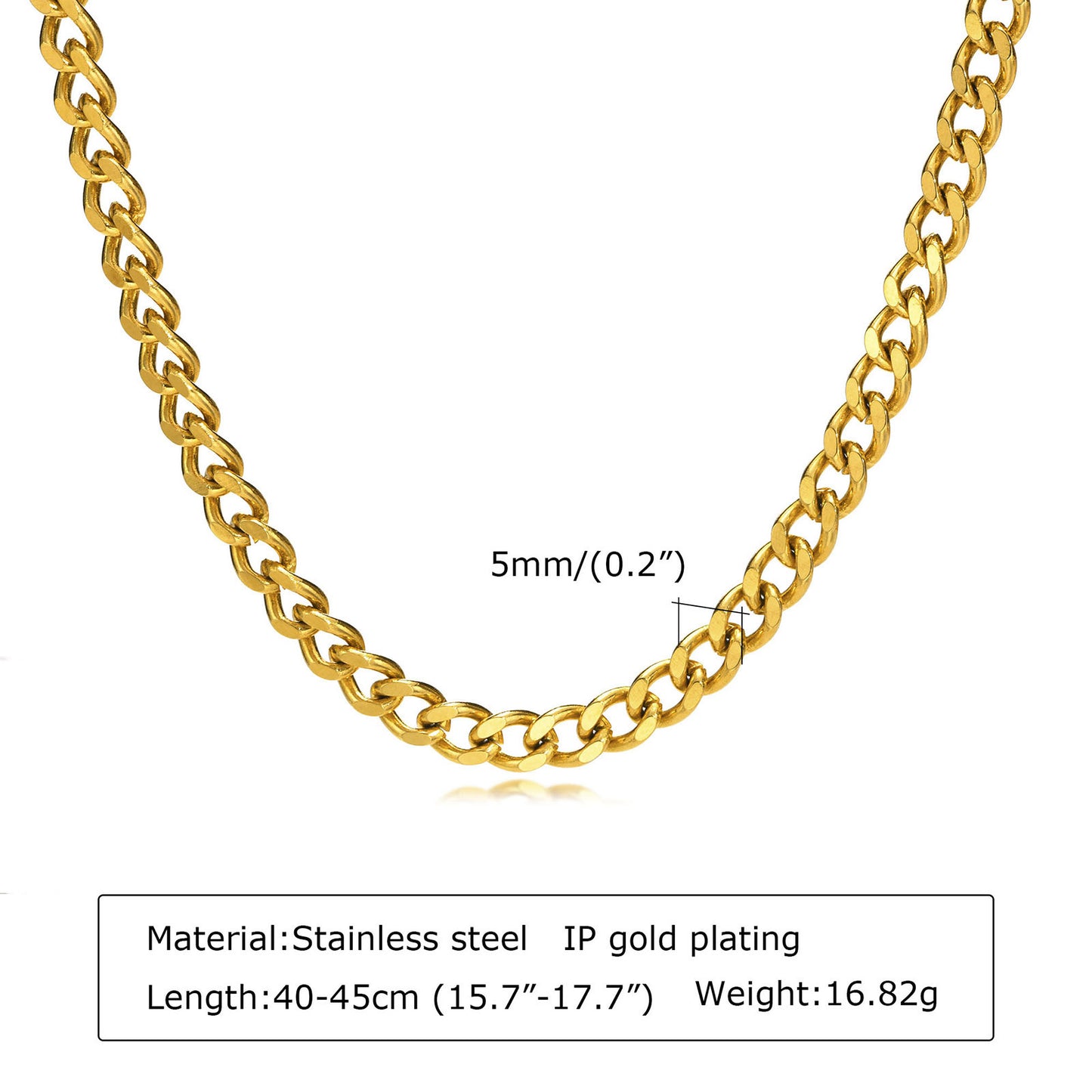 Stainless Steel 24K Gold Thick Necklace Women Jewelry Wholesale