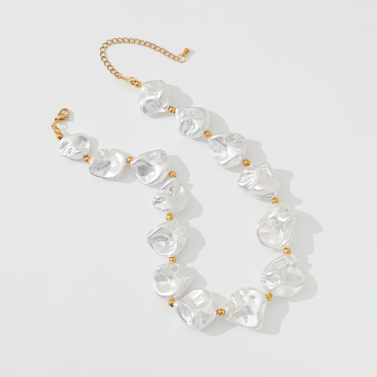 Ocean Special-Shaped Pearl Shell Beaded Necklace Starfish Stacked With Stainless Steel Thin