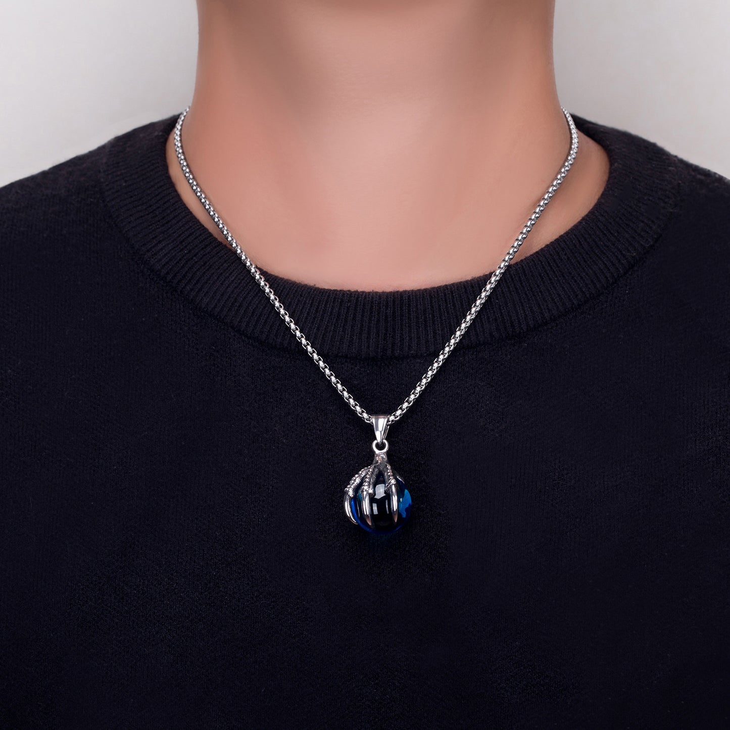 Stainless Steel Necklace – Statement Dragon Claw Pendant For Men Everyday Casual Wear