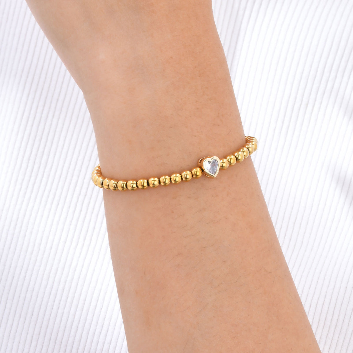 Heart Zircon Copper Bracelet