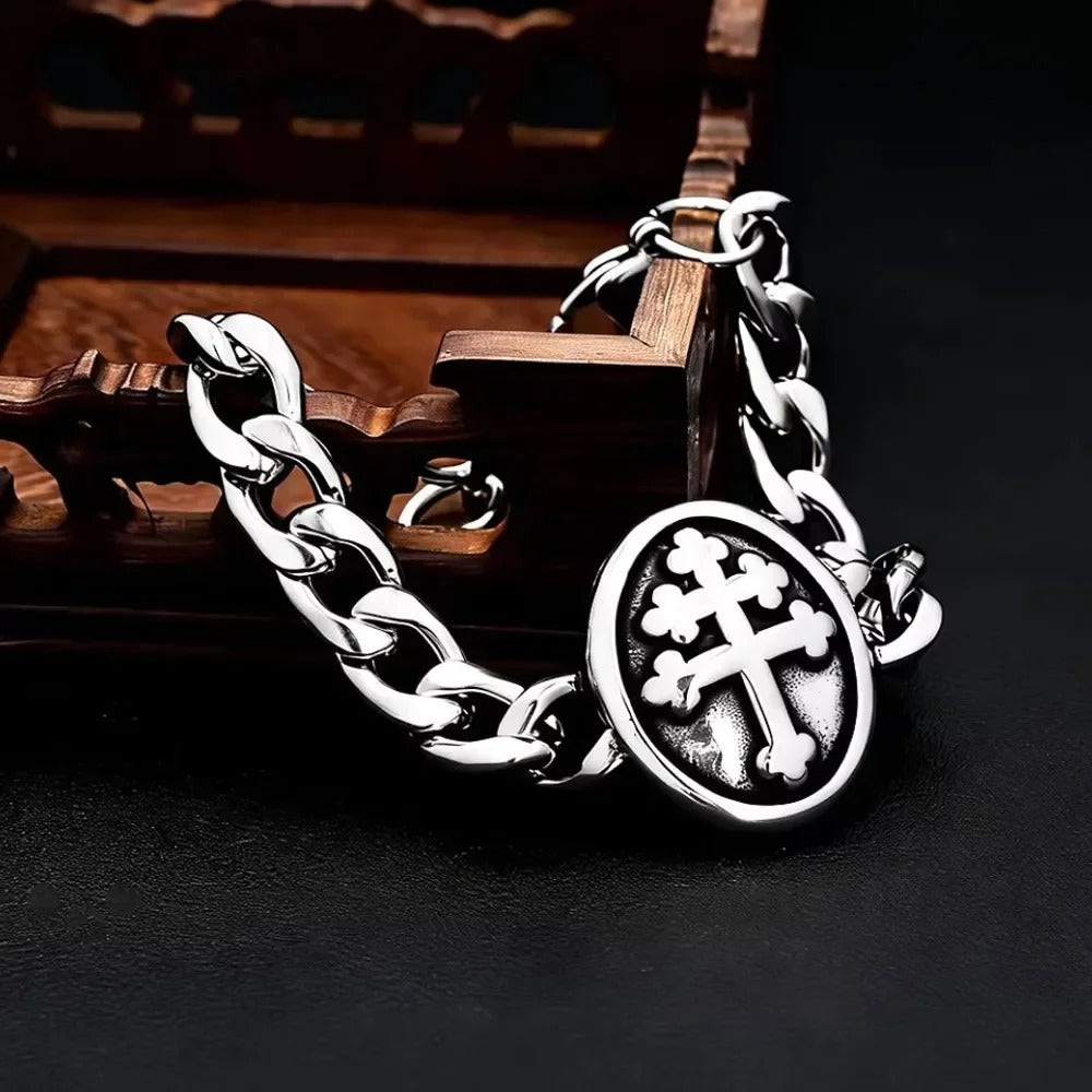 Punk Cross Stainless Steel Men's Bracelet