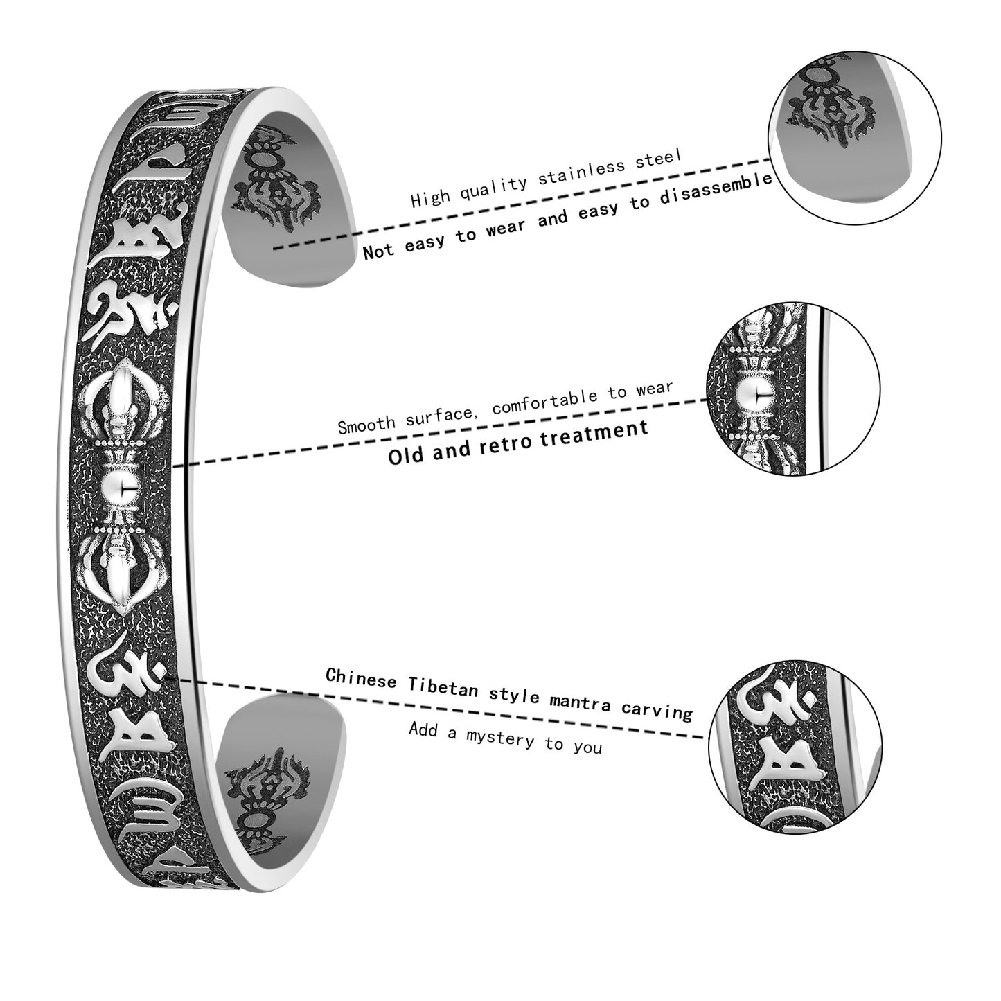 Steel Bracelet – Vintage Daming Mantra Everyday Genie Collection For Men Gift Box