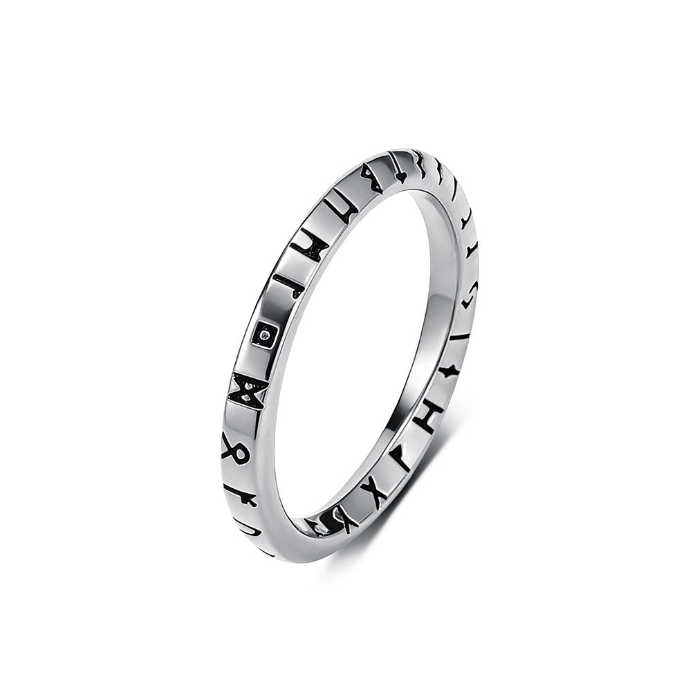 Viking Rune Mobius Stainless Steel Ring