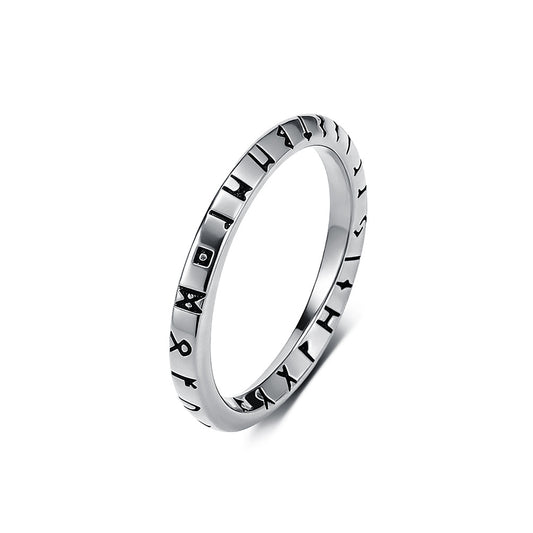 Viking Rune Mobius Stainless Steel Ring