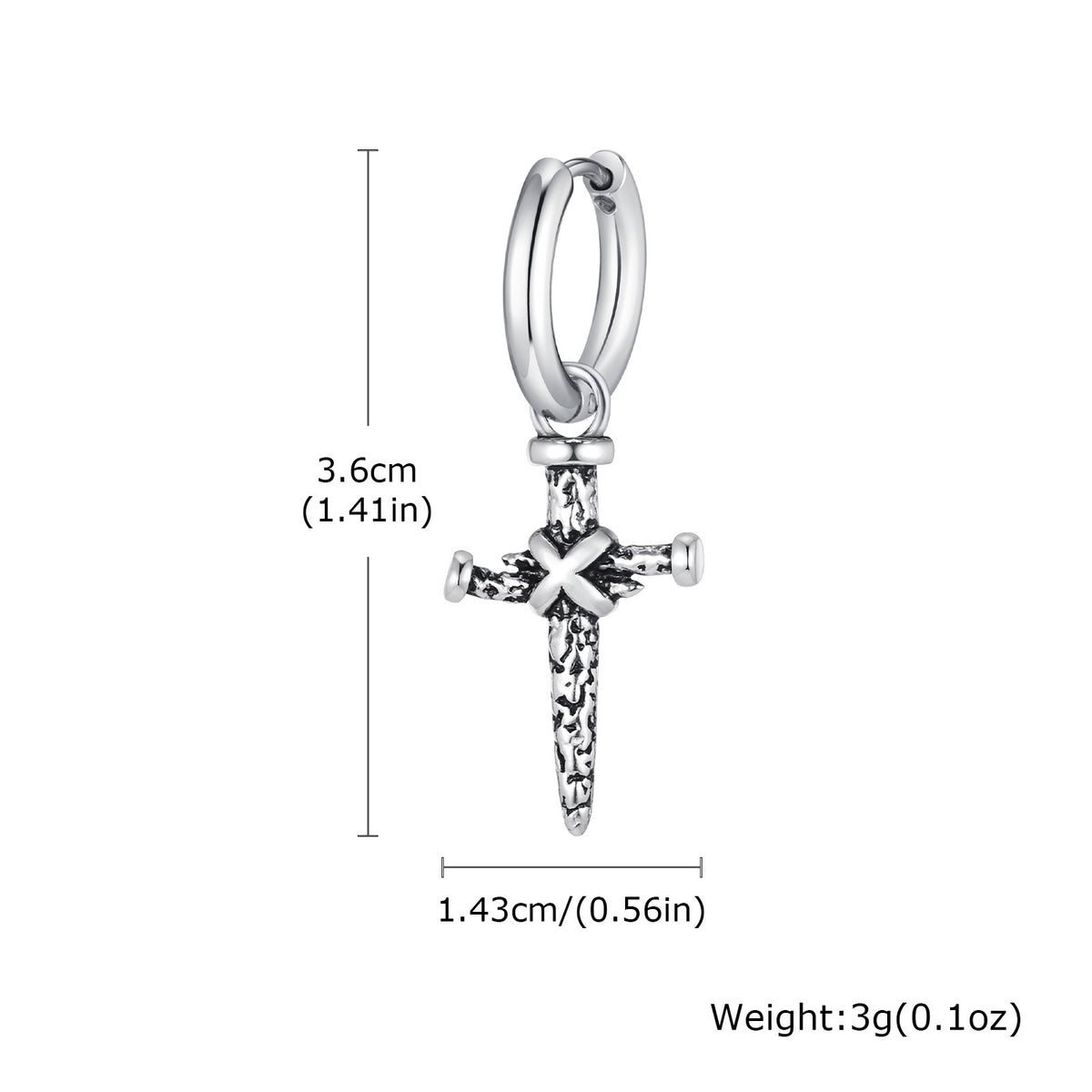 Vintage Cross Single Earrings — Two Designs