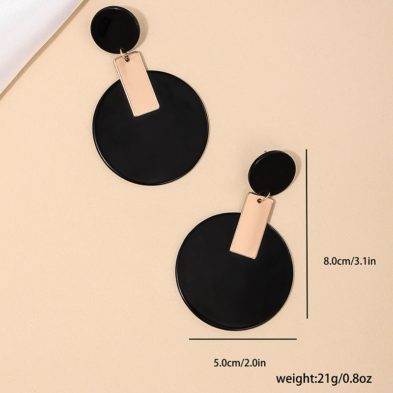 Exaggerated Acrylic Geometric Earrings in Unique European and American Style