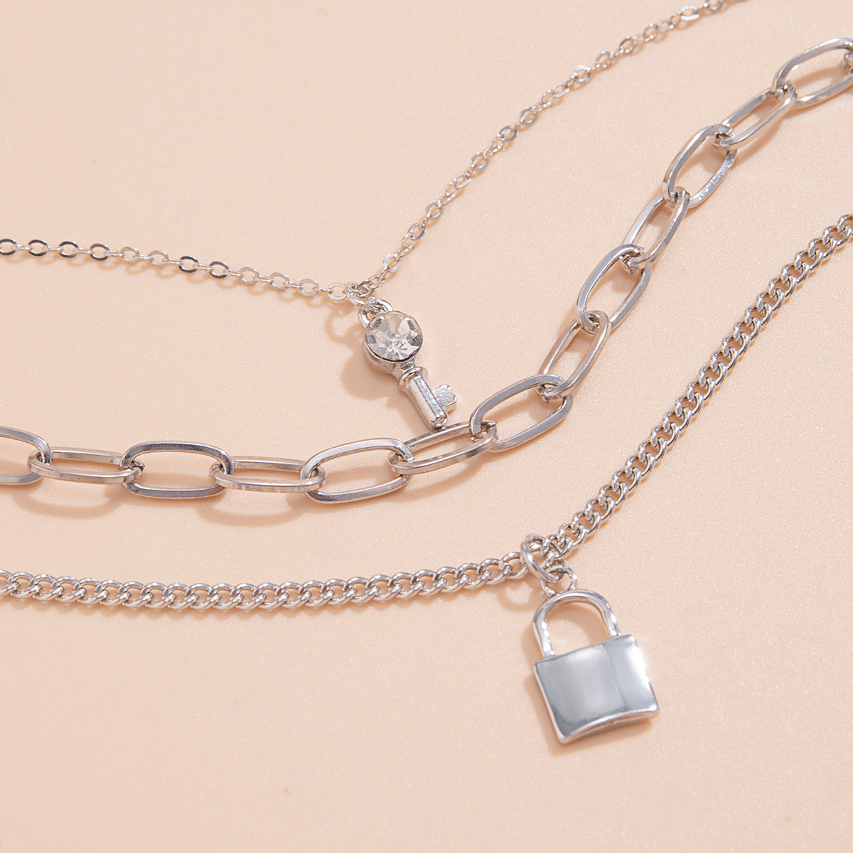 Geometric Lock Key Necklace from Vienna Verve Collection