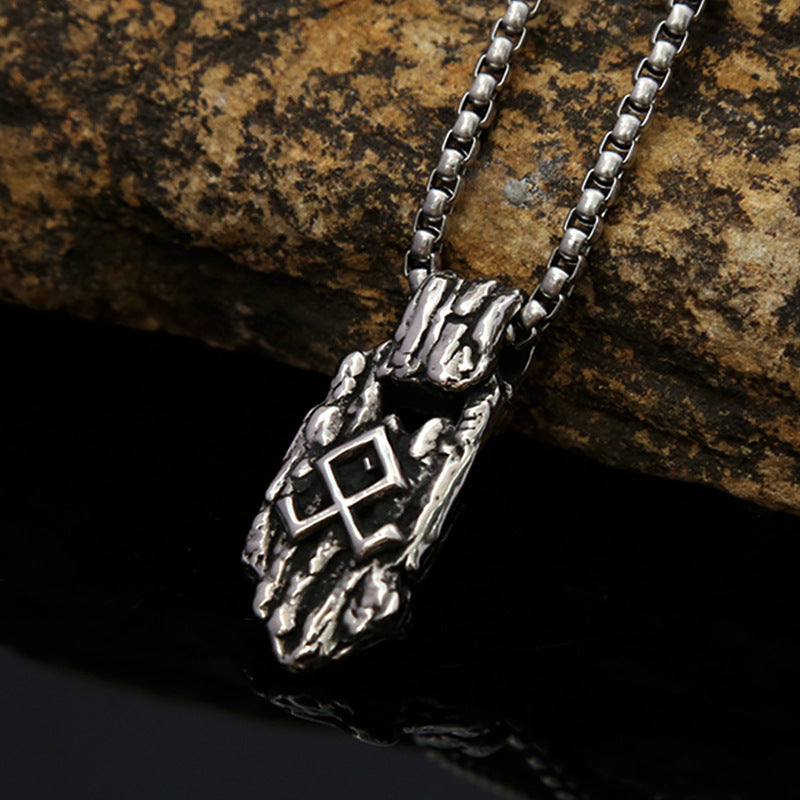 European And American Titanium Steel Necklace Accessories Viking Rune Pendant Jewelry For Men