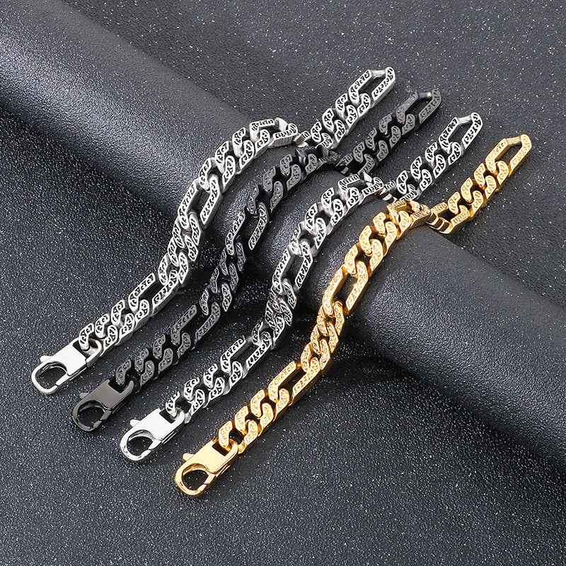 Planderful Mens Personalized Punk Pattern Bracelet Pro