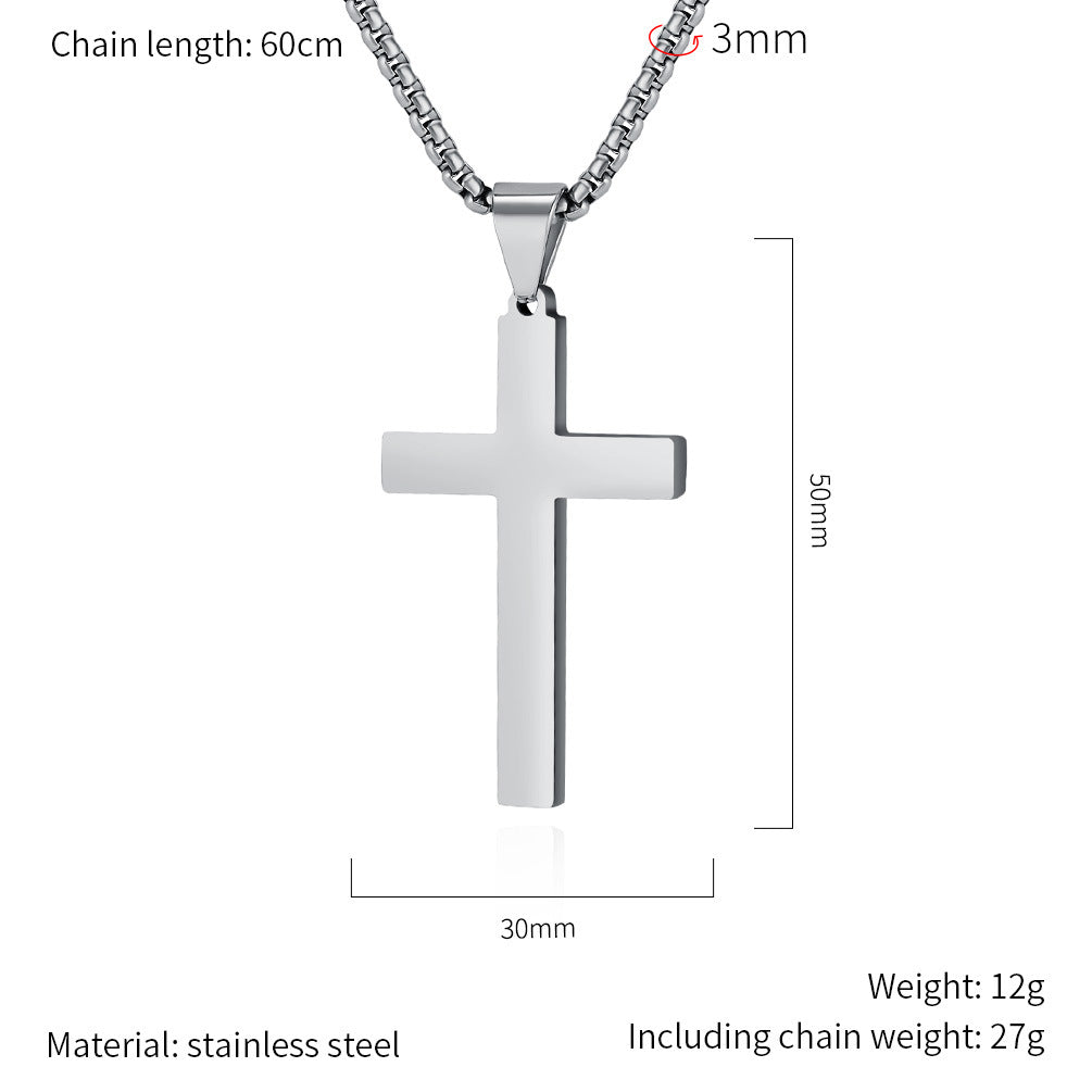 Planderful Everyday Genie Titanium Steel Cross Necklace For Men High End Luxury Jewelry