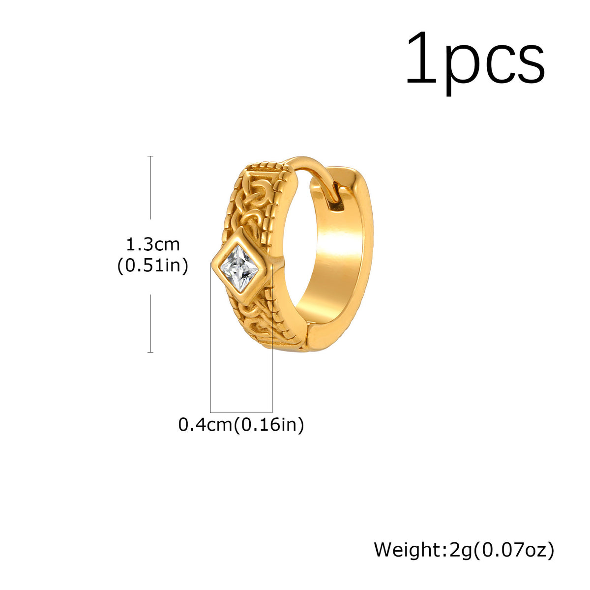 Cross Single Earrings — Glass or Zircon