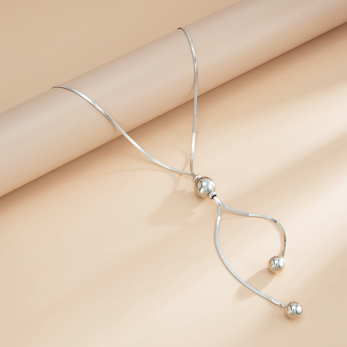 Adjustable Round Bead Y-Necklace