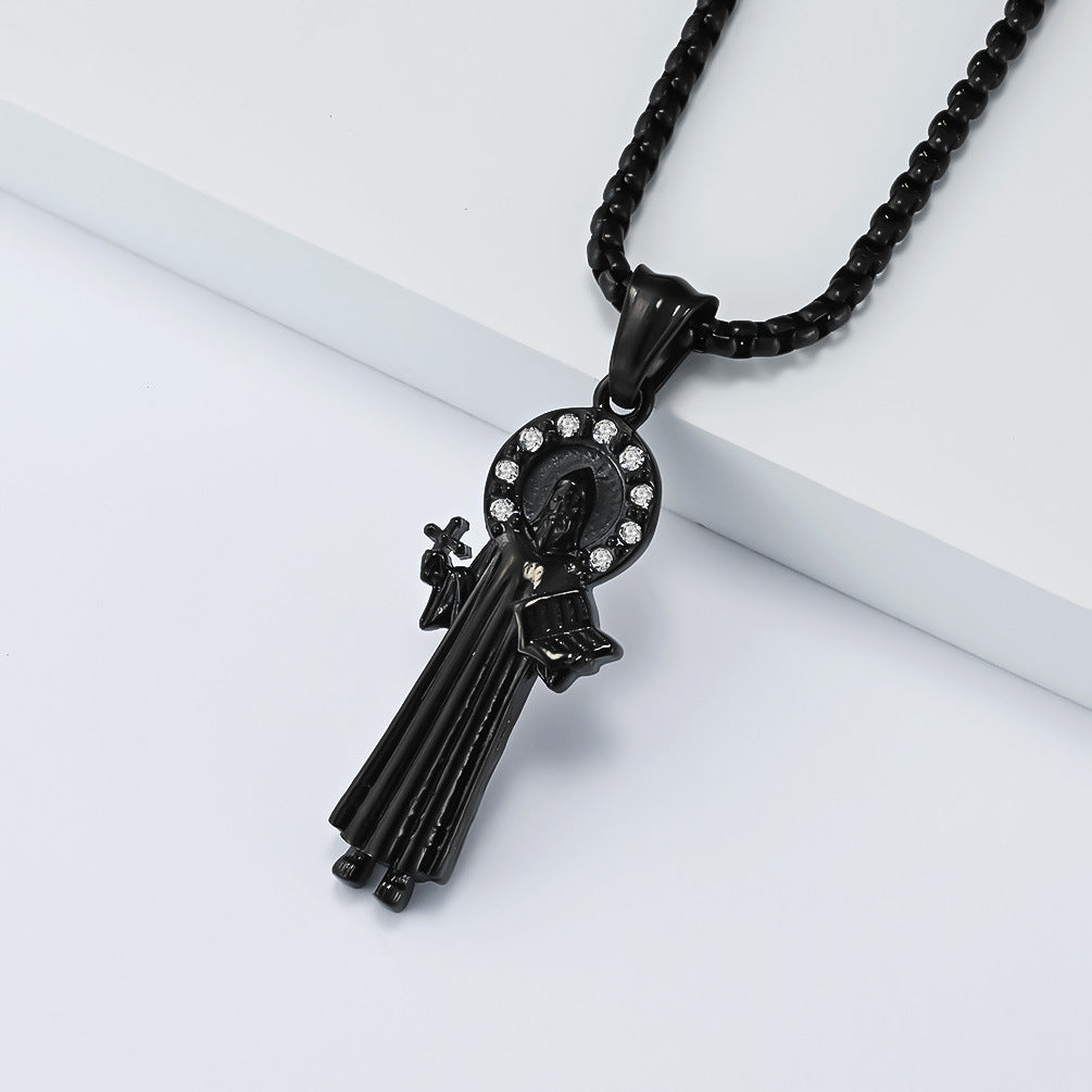Saint Benedict Necklace Amulet Unisex Retro Stainless Steel Protection Pendant By Planderful Everyday Genie