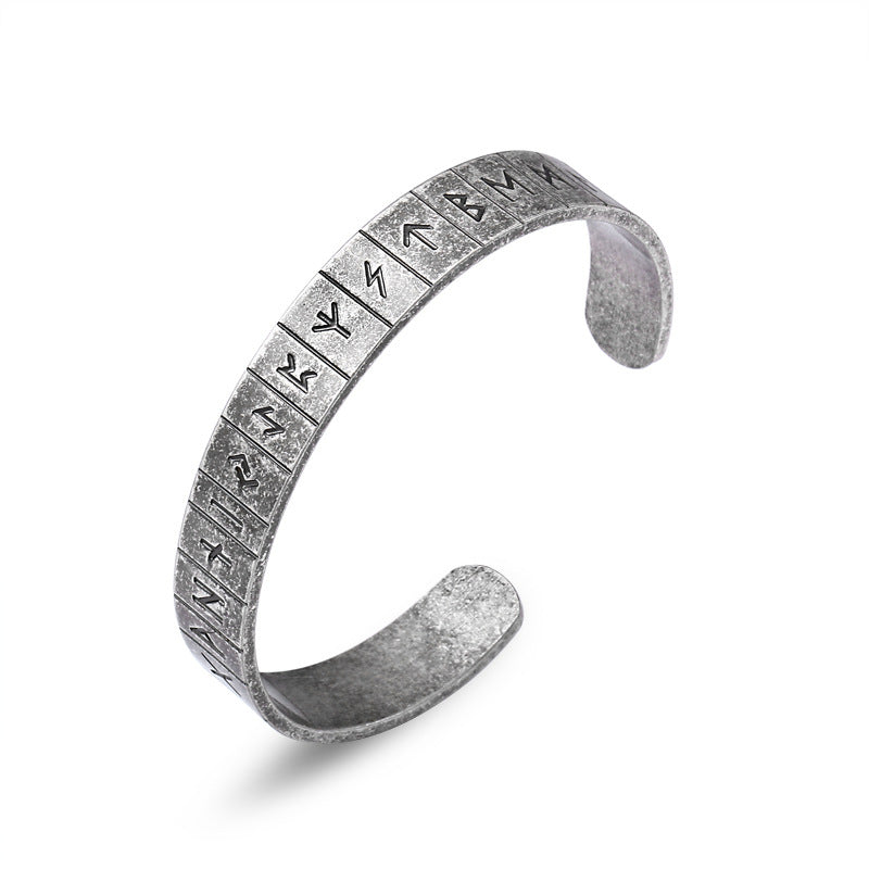 Viking Rune Titanium Steel Bracelet for Men - Retro European and American Style Jewelry