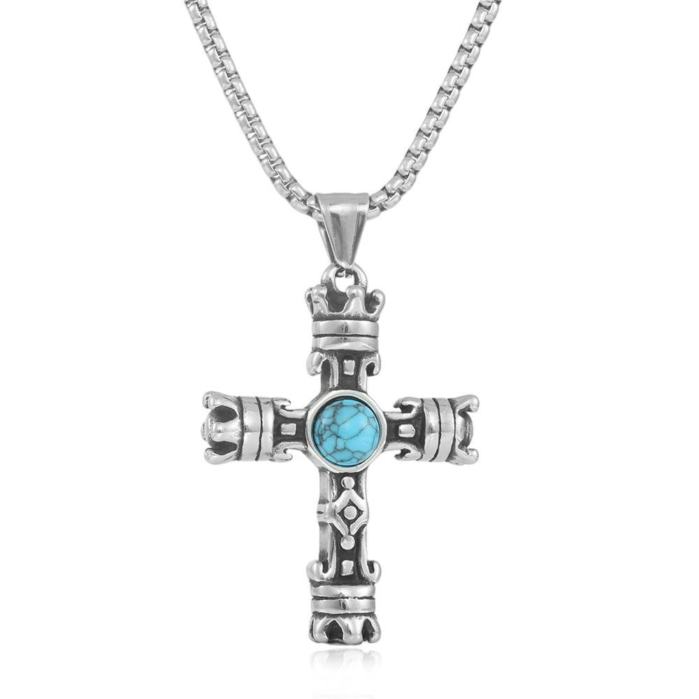 European And American Stainless Steel Cross Eye Pendant