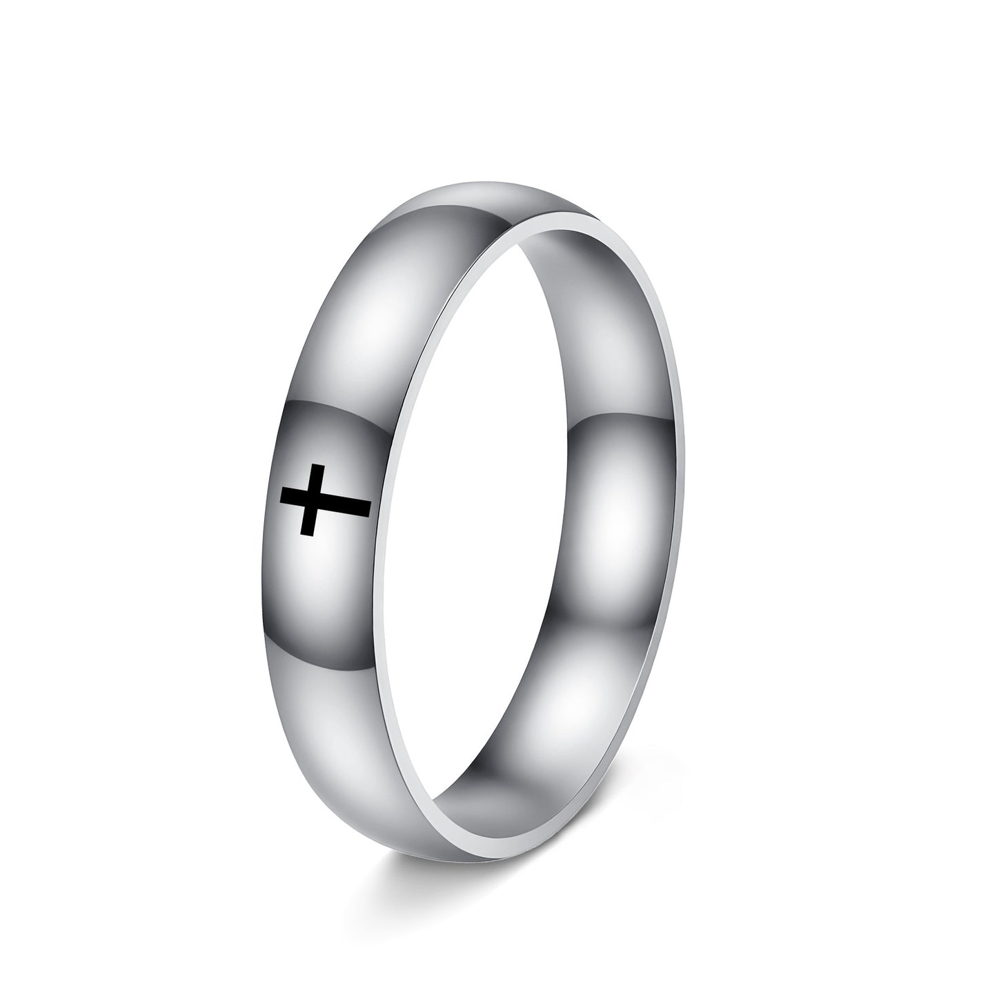 Planderful Everyday Genie Stainless Steel Cross Ring Unisex Sizes 6 7 8 9 10 11 12 Durable Protection