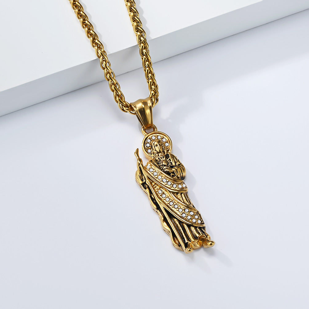 Planderful Stainless Steel Necklace For Punk Hip Hop Fans Retro Classic Pendant Edition