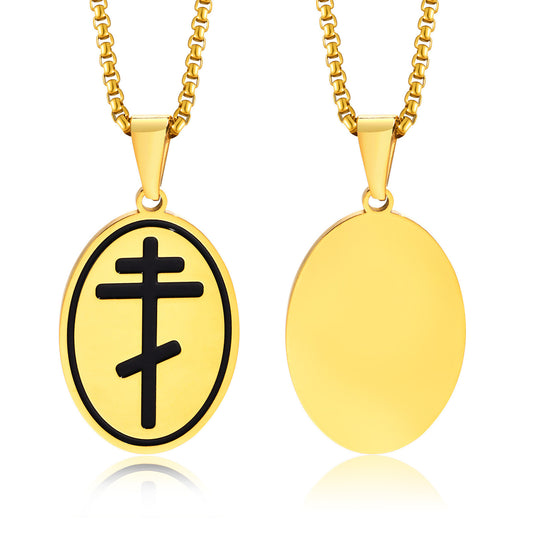 Cross-Border Hip-Hop Trend Stainless Steel Gold Pendant