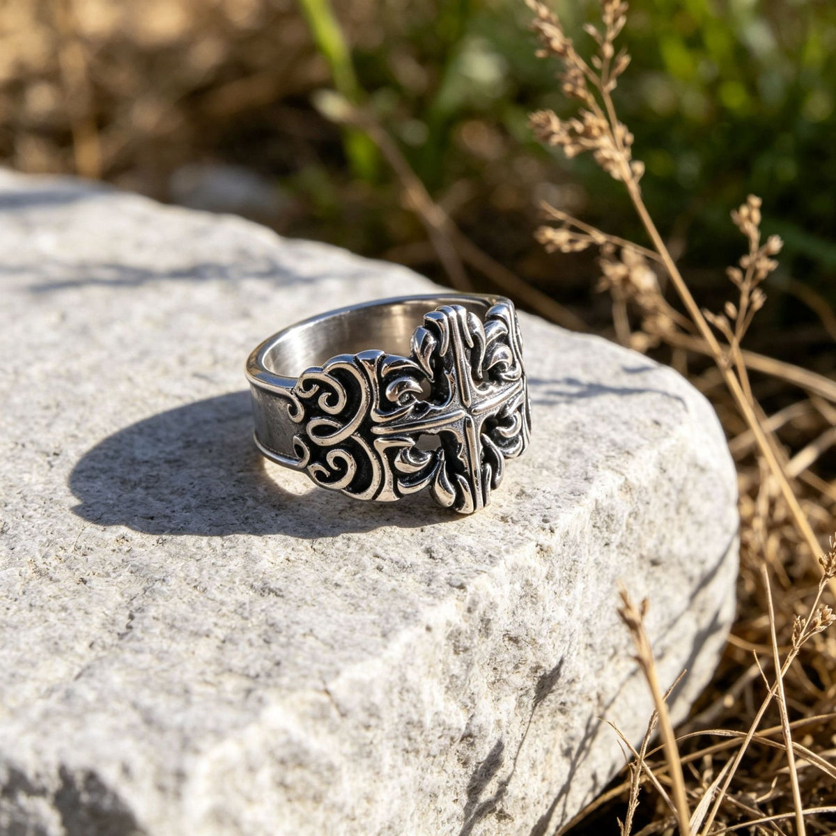 Classical Pattern – Titanium Steel Ring – Men's Literary & Ring
