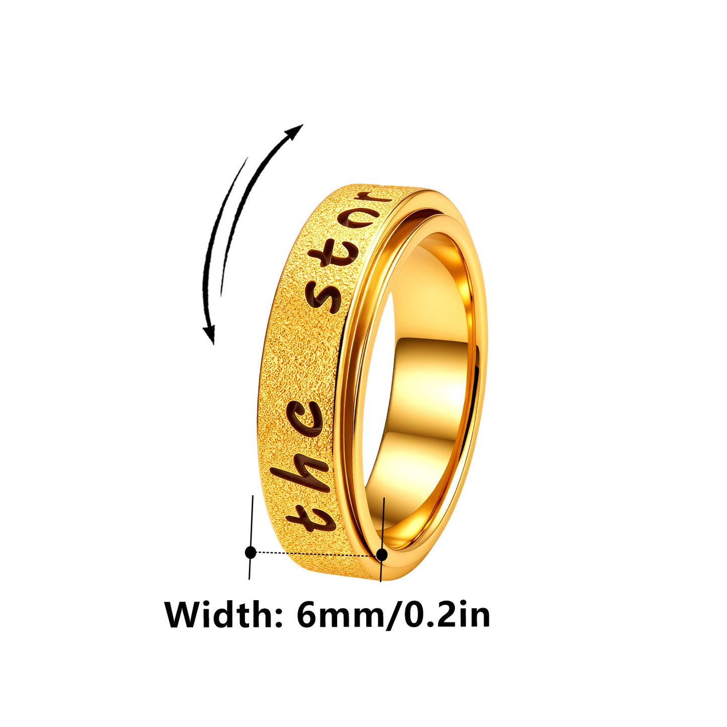 Planderful Premium Rotatable Stainless Steel Ring Decompression For Couples Unisex Everyday Genie