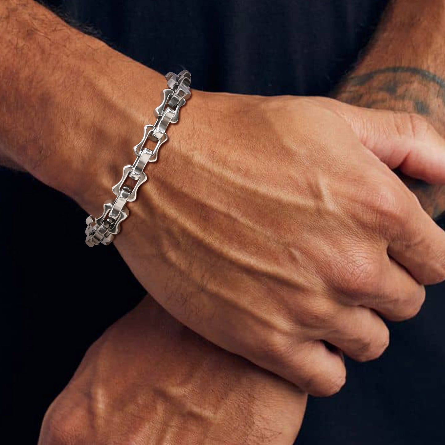 Stainless Steel Handmade Chain Thick Bracelet Men's Accessories